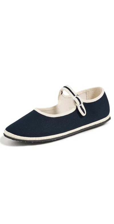 Vibi Venezia Classic Cotton Mary Jane Flats Portofino