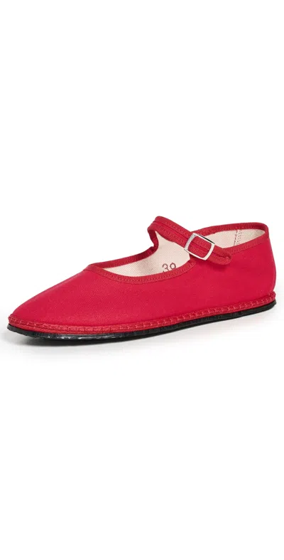 Vibi Venezia Classic Linen Mary Jane Flats Vulcano
