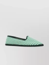 VIBI VENEZIA CONTRAST TRIM CANVAS CHECKERED LOAFERS