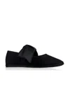 Vibi Venezia Convertible Bow-trimmed Canvas Mary Jane Flats In Black