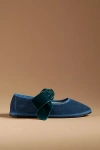 Vibi Venezia Cotton Bow Ballerina Flats In Blue