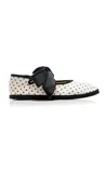 Vibi Venezia Exclusive Riviera Convertible Bow Polka-dot Silk Mary Jane Flats In Black,white
