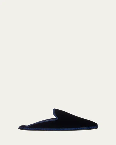 Vibi Venezia Furlana Velvet Mules In Blue