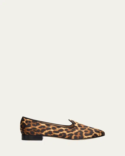 Vibi Venezia Leopard-print Silk Loafers In Multi