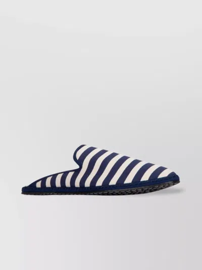 Vibi Venezia Loafers Striped Pattern Espadrille Sole In White