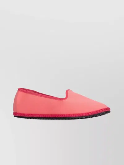 Vibi Venezia Loafers With Espadrille Sole And Round Toe In Pink