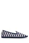 Vibi Venezia Striped Espadrille Sole Loafers In Bluestripes