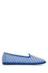 Vibi Venezia Checkered Pointed Toe Loafers With Contrast Trim In Multi