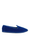 Vibi Venezia Velvet Round Toe Slippers With Contrast Sole In Blue