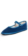 Vibi Venezia Cotton Velvet Mary Jane Loafers In Delfina