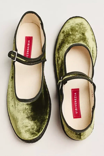Vibi Venezia Mary Jane Flats In Green