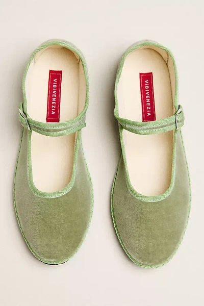 Vibi Venezia Mary Jane Flats In Green