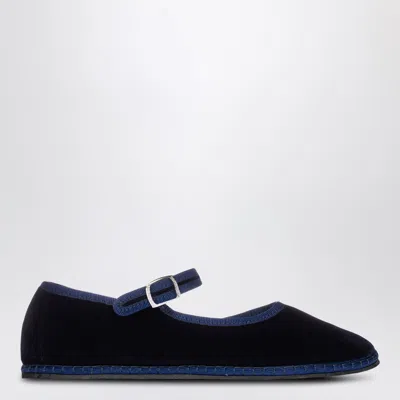 Vibi Venezia Mary Jane In Delfina Blue Velvet