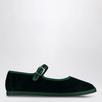 Vibi Venezia Mary Jane In Laguna Green Velvet