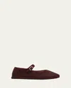 Vibi Venezia Mary Jane Wool-blend Flats In Burgundy