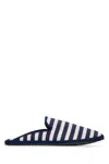 Vibi Venezia Loafers Striped Pattern Espadrille Sole In Blue