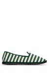 Vibi Venezia Loafers Jute Sole Canvas Upper In Greenstripes