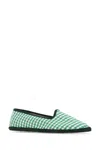 Vibi Venezia Green Printed Canvas Ballet Flats In Green