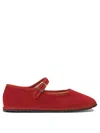 Vibi Venezia Round Toe Ballerina Shoes With Rubber Sole In Red