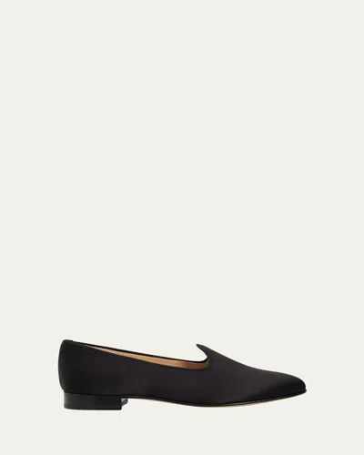 Vibi Venezia Silk Loafers In Black