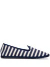Vibi Venezia Striped Espadrille Sole Loafers In Blue