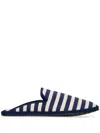 Vibi Venezia Loafers Striped Pattern Espadrille Sole In Black