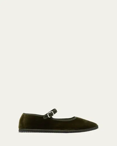 VIBI VENEZIA VELVET MARY JANE BALLERINA FLATS