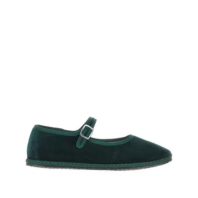 Vibi Venezia Velvet Mary Jane Slippers In Green