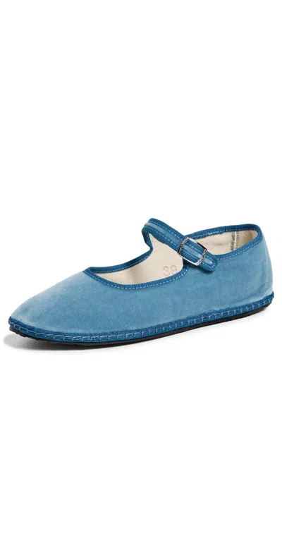 Vibi Venezia Velvet Mary Janes Murano In Blue