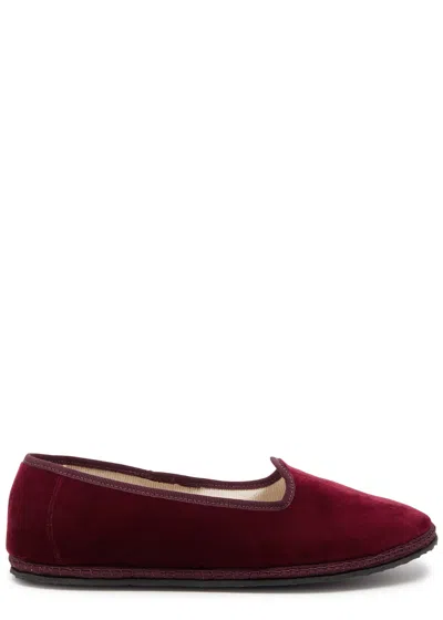 Vibi Venezia Velvet Slippers In Red