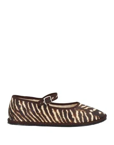 Vibi Venezia Woman Ballet Flats Dark Brown Size 9 Textile Fibers