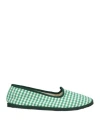 Vibi Venezia Woman Loafers Green Size 10 Cotton