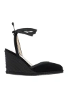 Vibi Venezia 100mm Nero Velvet Espadrille Wedges In Black