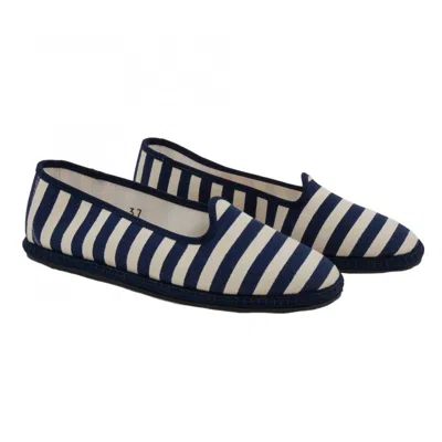 Vibi Venezia Women's Classic Cotton Furlana Loafer In Gondola Blu In Multi