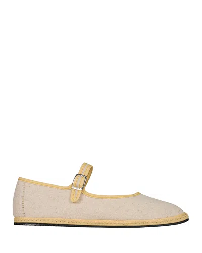 VIBI VENEZIA VIBI VENEZIA WOMEN'S CLASSIC LINEN MARY JANE FLATS