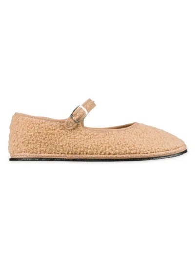 Vibi Venezia Women's Faux-fur Bouclé Mary Janes In Neutral