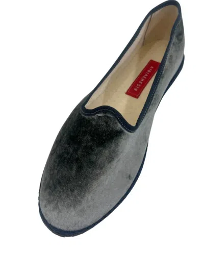 Vibi Venezia Women's Furlana Satin Velvet Shoes In Urania In Gray