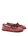 Vibi Venezia Mary Jane Velvet Brigitte Flats Marie Antoinette In Ancient Pink