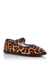 Vibi Venezia Leopard-printed Canvas Mary Jane Ballerina Flats In Tiepolo
