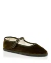 Vibi Venezia Velvet Mary Jane Flats In Bottiglia
