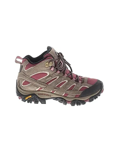 Pre-owned Vibram Ankle Boots In Burgundy