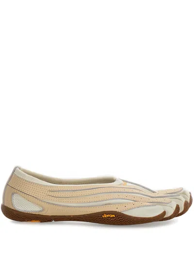 Vibram Leather Overlay Ballet Flats In Neutral