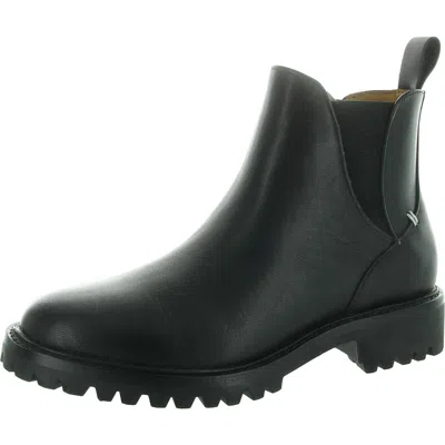 Vibram Womens Laceless Faux Leather Ankle Boots In Black