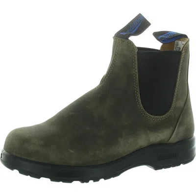 Vibram Womens Laceless Faux Leather Ankle Boots In Green
