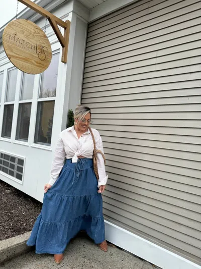 Vibrant Lux Maxi Skirt In Blue