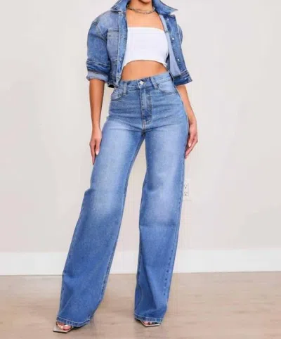 Vibrant M.i.u Celine Ii Iridescent Rhinestone Jeans In Blue