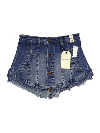 Vibrant M.i.u Denim Shorts In Blue