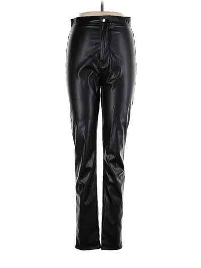 Pre-owned Vibrant M.i.u Faux Leather Pants In Black