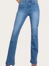 Vibrant M.i.u High-rise Heart Back Bootcut Jeans In Medium Stone In Silver