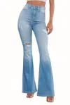 Vibrant M.i.u She's Got Flare Jeans In Medium Wash In Blue
